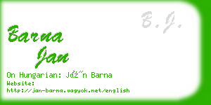 barna jan business card